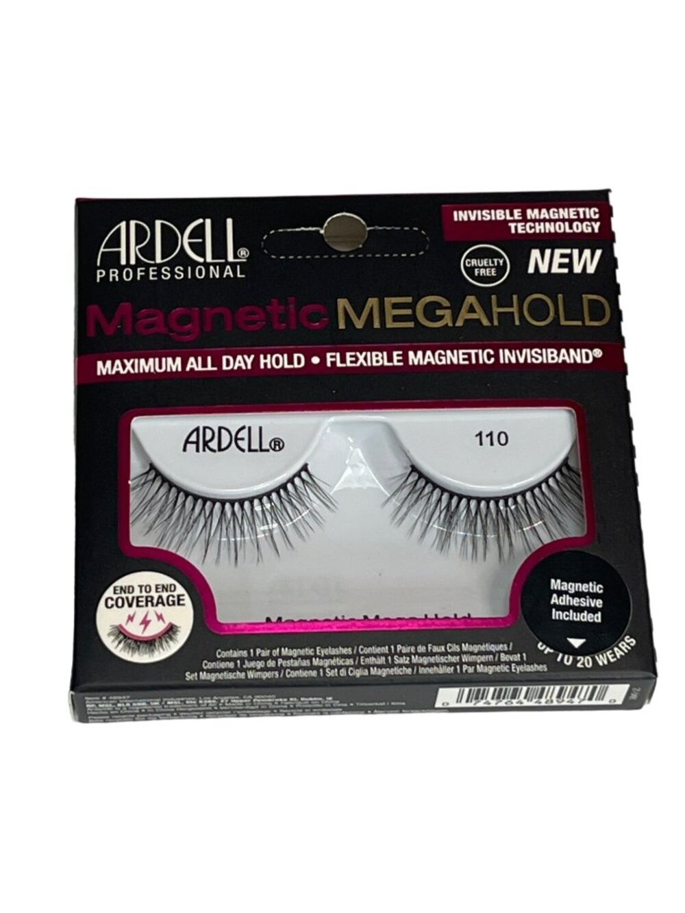 Ardell MegaHold Magnetic Lashes 110 Reusable Invisible Band Strong Hold New